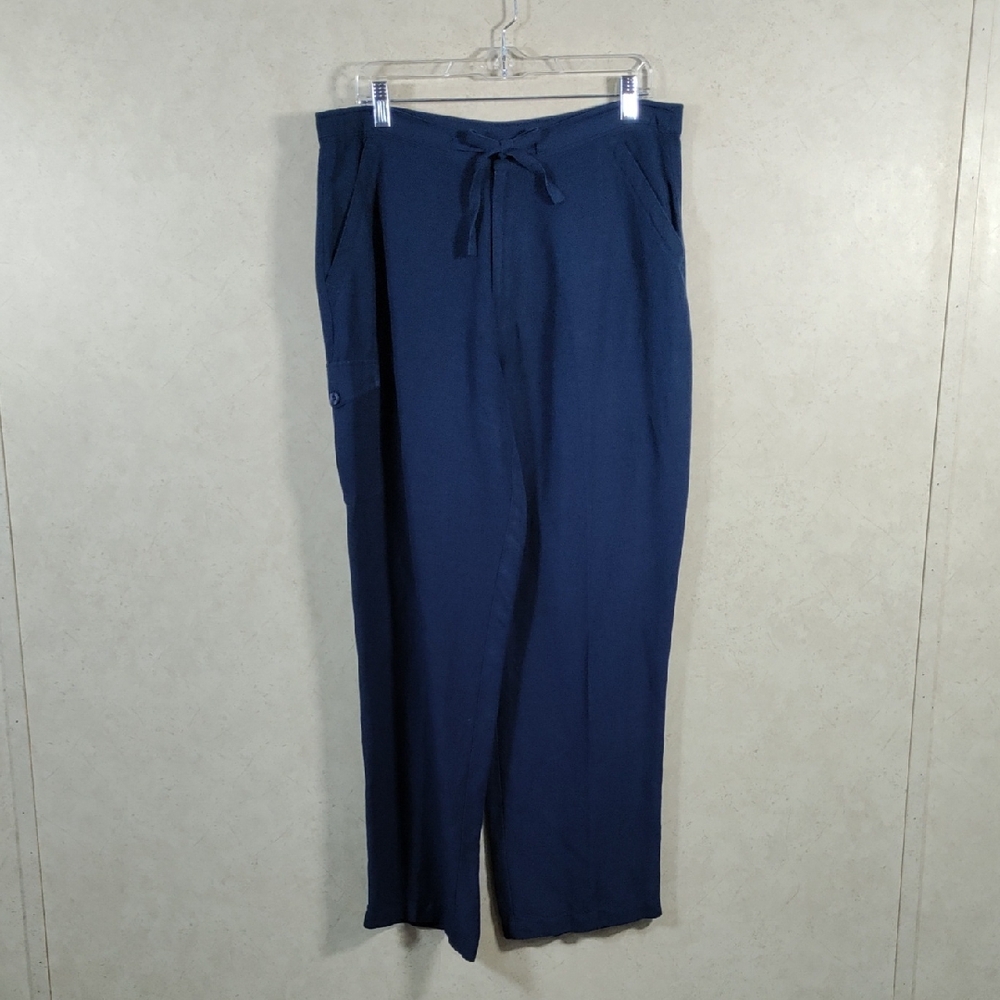 *D159 The Havanera Co. blue mostly linen pants M FINAL PRICE